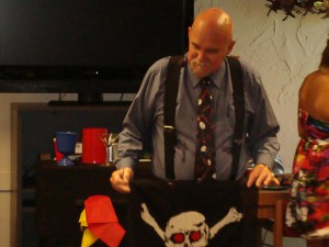Mr. E and his pirate flag.